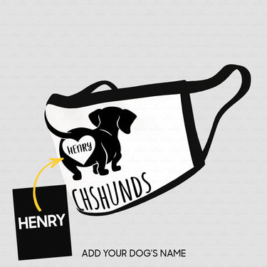 Personalized Dog Gift Idea - I Love Dachshund's Butt For Dog Lovers - Cloth Mask
